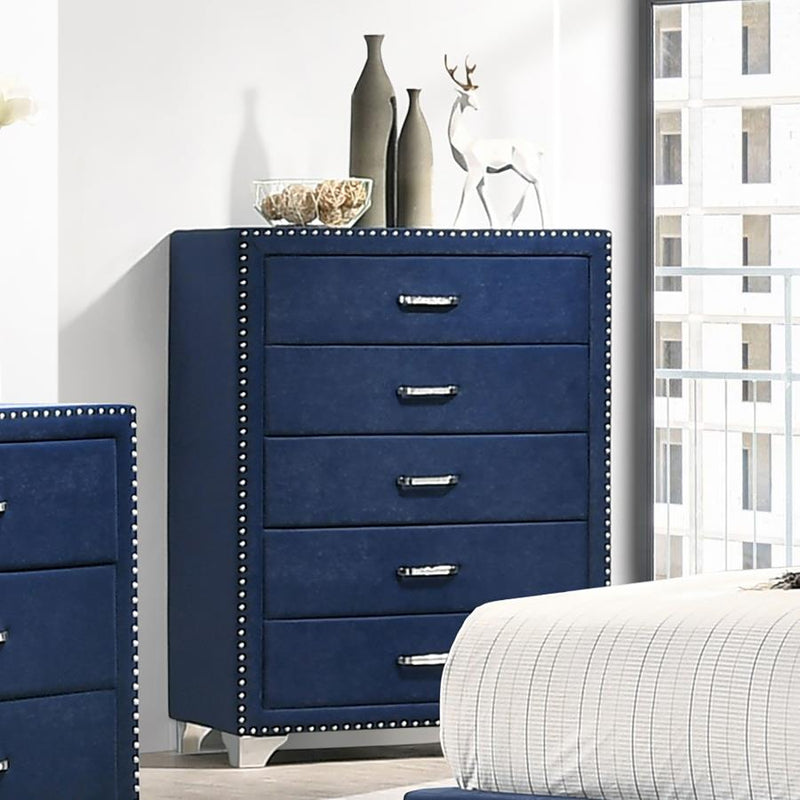 Melody 5-drawer Bedroom Chest Pacific Blue-zoom-