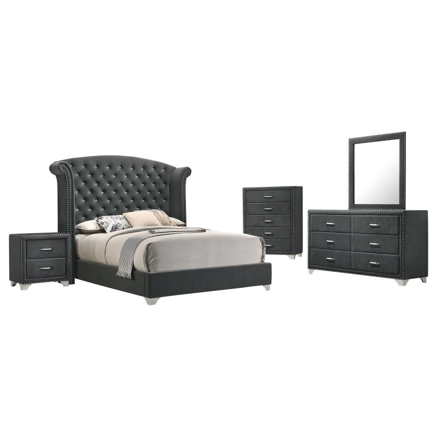 Melody 5-piece Eastern King Bedroom Set Grey-2