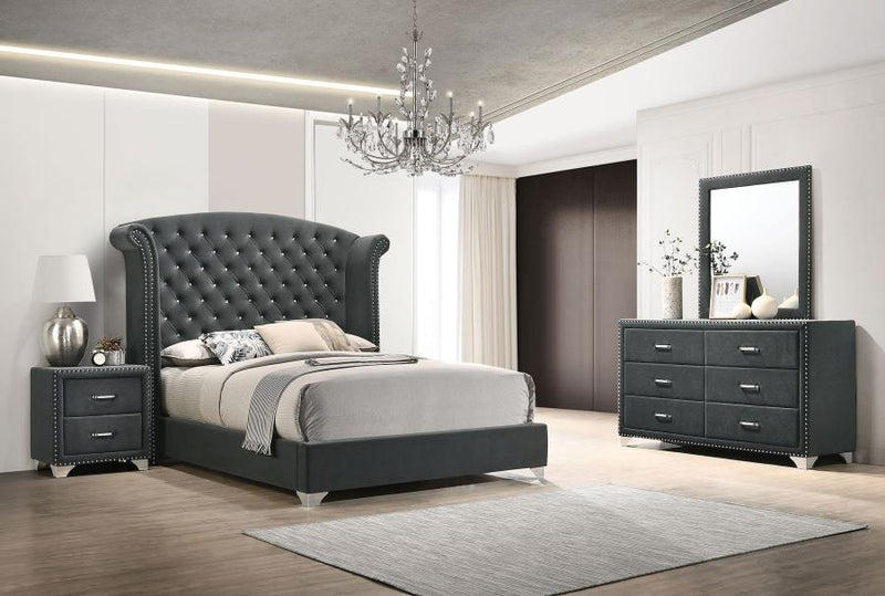 Melody 4-piece California King Bedroom Set Grey-zoom-