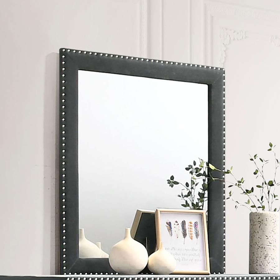Melody Upholstered Dresser Mirror Grey-2