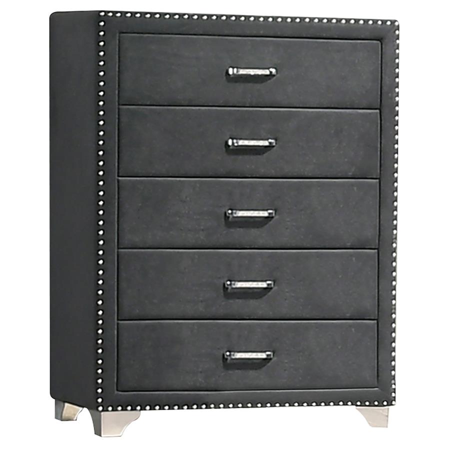 Melody 5-drawer Bedroom Chest Grey-1