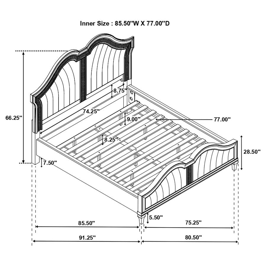 Evangeline 5-piece California King Bedroom Set Silver Oak-16