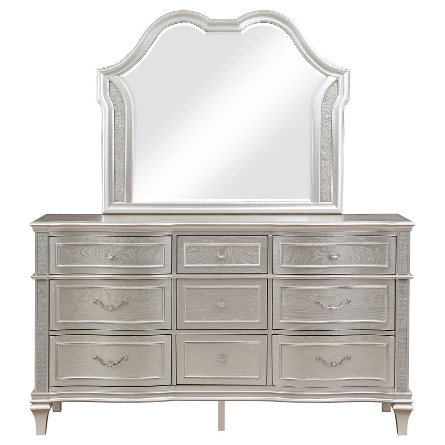 Evangeline 9-drawer Dresser with Mirror Silver Oak-zoom-3