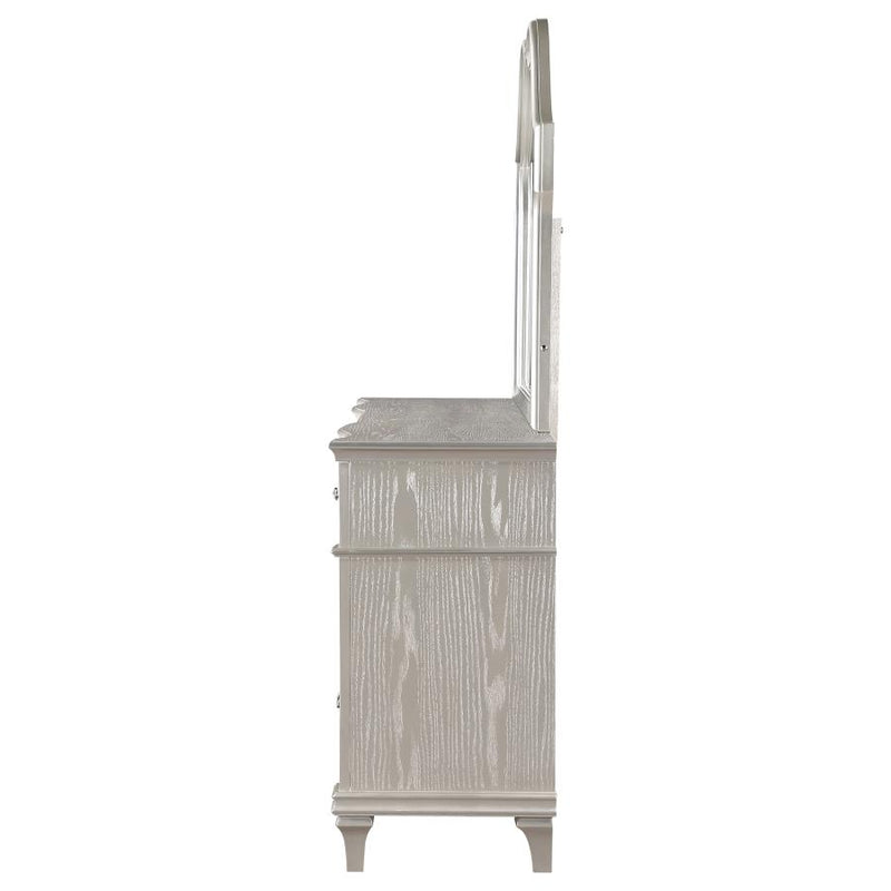 Evangeline 9-drawer Dresser with Mirror Silver Oak-zoom-