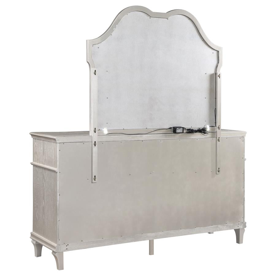 Evangeline 9-drawer Dresser with Mirror Silver Oak-zoom-6