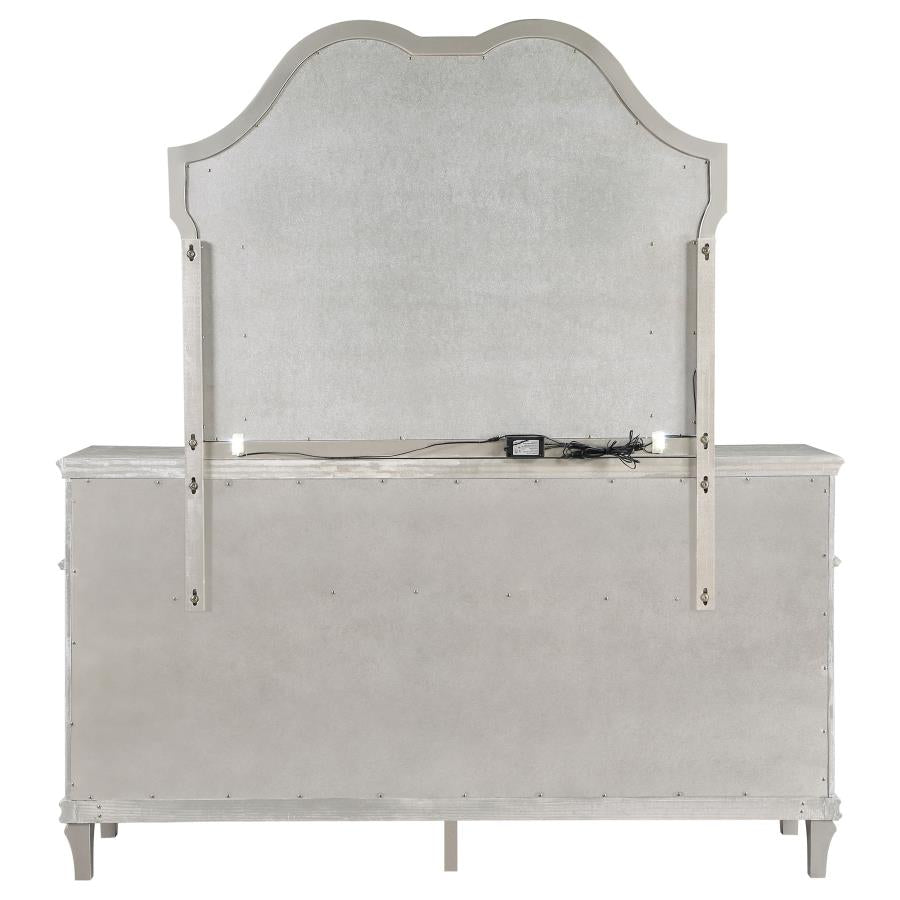 Evangeline 9-drawer Dresser with Mirror Silver Oak-zoom-7