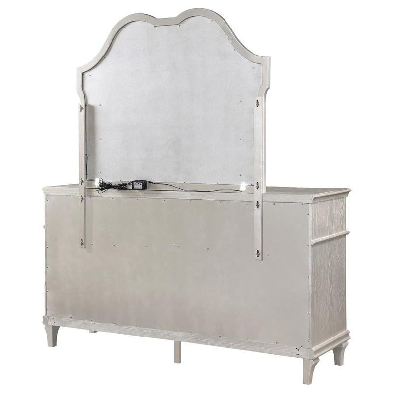 Evangeline 9-drawer Dresser with Mirror Silver Oak-zoom-