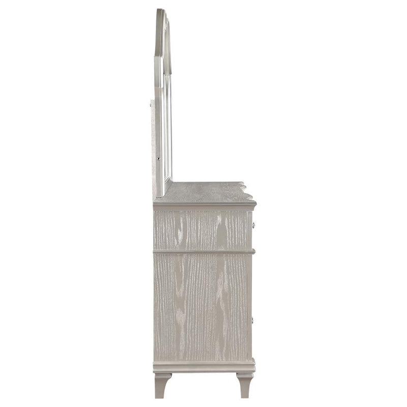 Evangeline 9-drawer Dresser with Mirror Silver Oak-zoom-