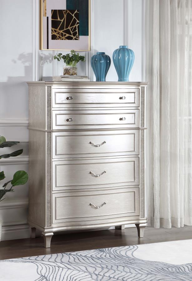 Evangeline 6-drawer Bedroom Chest Silver Oak-zoom-2