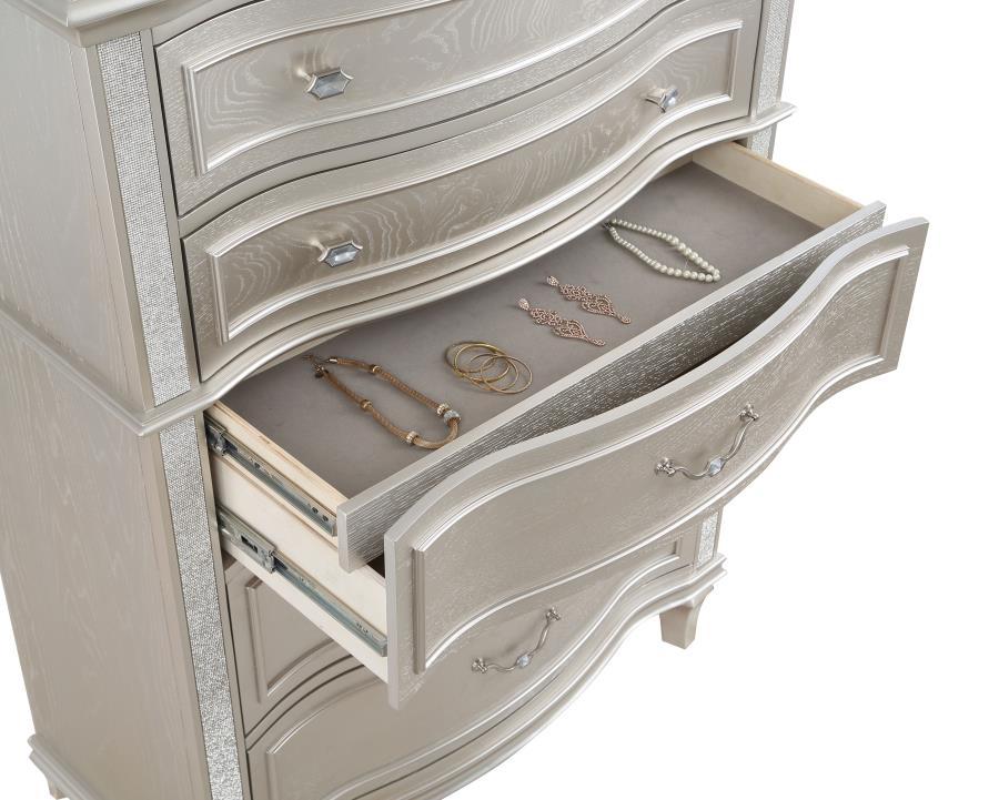 Evangeline 6-drawer Bedroom Chest Silver Oak-10