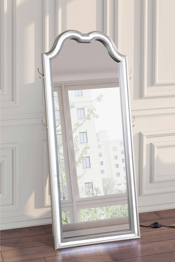 Evangeline Full Length LED Light Floor Mirror Silver Oak-3
