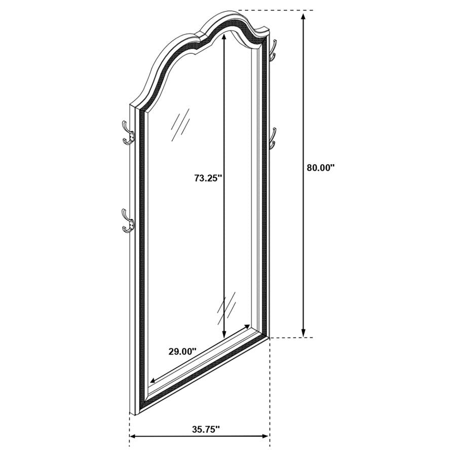Evangeline Full Length LED Light Floor Mirror Silver Oak-10