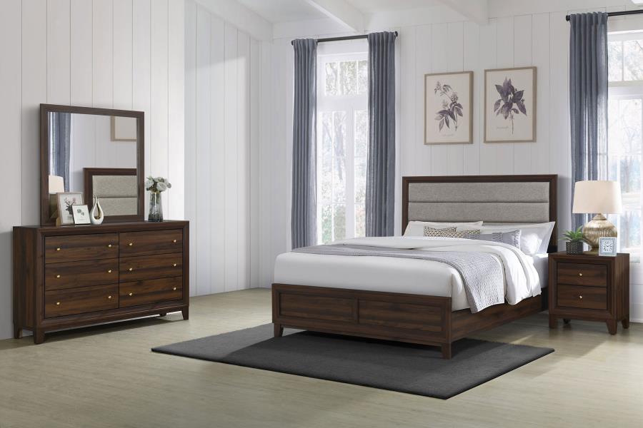 Welsley 4-piece Eastern King Bedroom Set Walnut-zoom-1