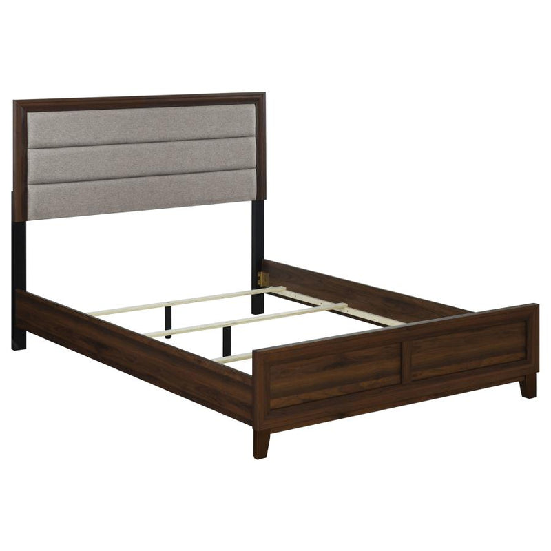 Welsley 50-inch Upholstered California King Bed Walnut-zoom-