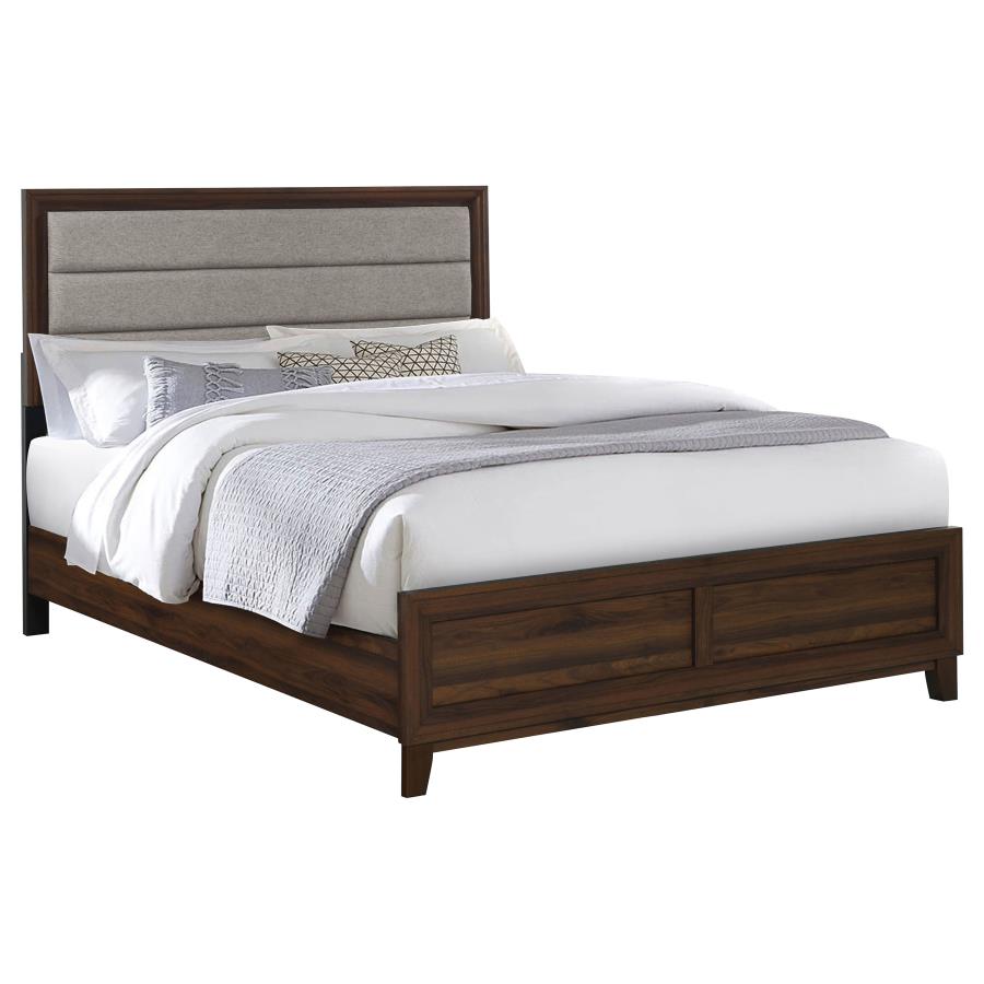 Welsley 50-inch Upholstered California King Bed Walnut-zoom-3