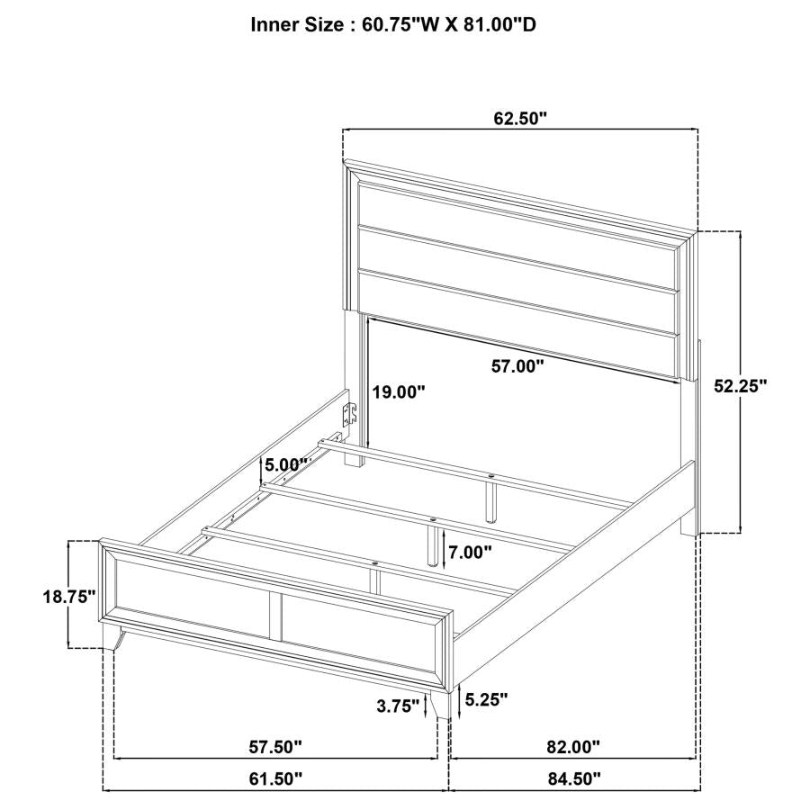 Welsley 50-inch Upholstered Queen Bed Walnut-zoom-9