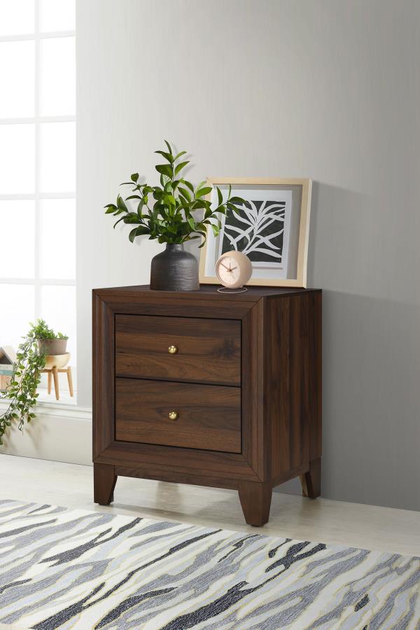 Welsley 2-drawer Nightstand Bedside Table Walnut-zoom-2