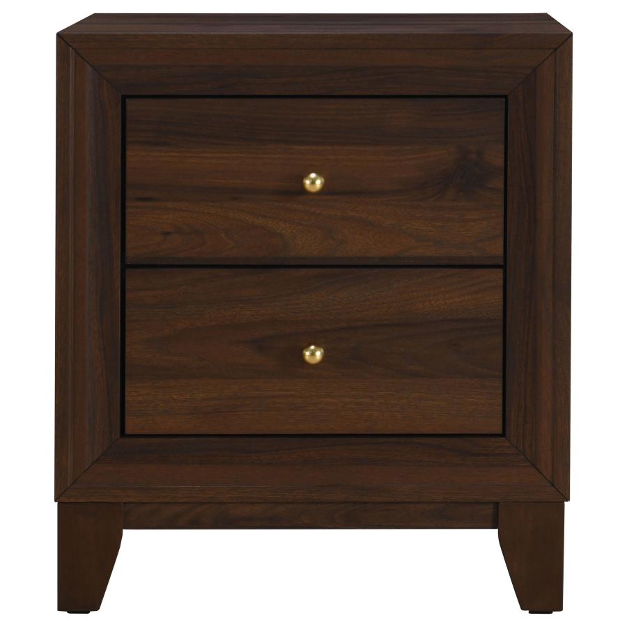 Welsley 2-drawer Nightstand Bedside Table Walnut-3