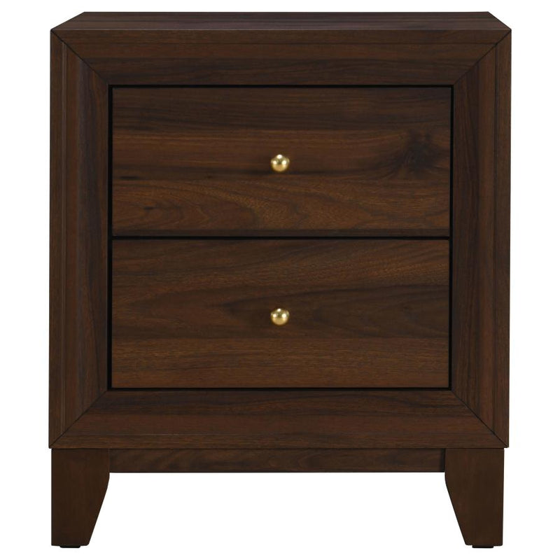 Welsley 2-drawer Nightstand Bedside Table Walnut-zoom-
