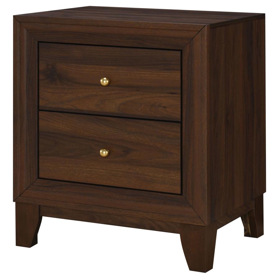 Welsley 2-drawer Nightstand Bedside Table Walnut-4