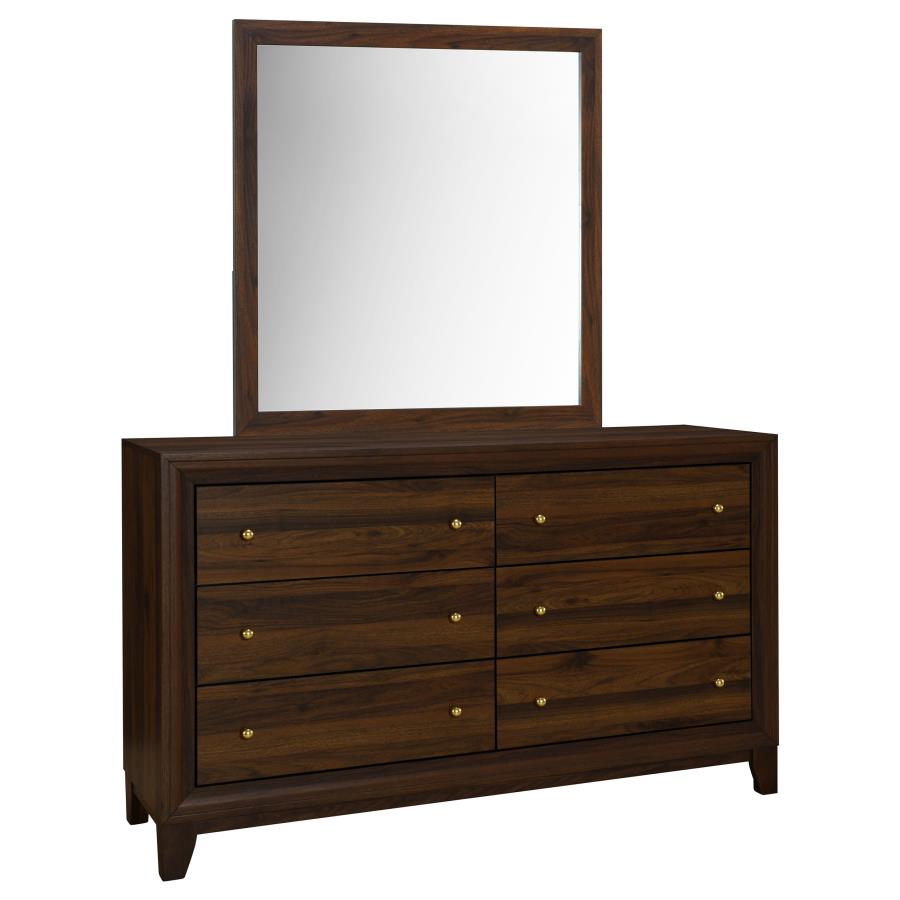 Welsley 6-drawer Dresser and Mirror Walnut-zoom-1