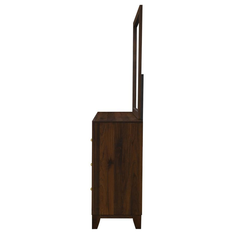 Welsley 6-drawer Dresser and Mirror Walnut-zoom-