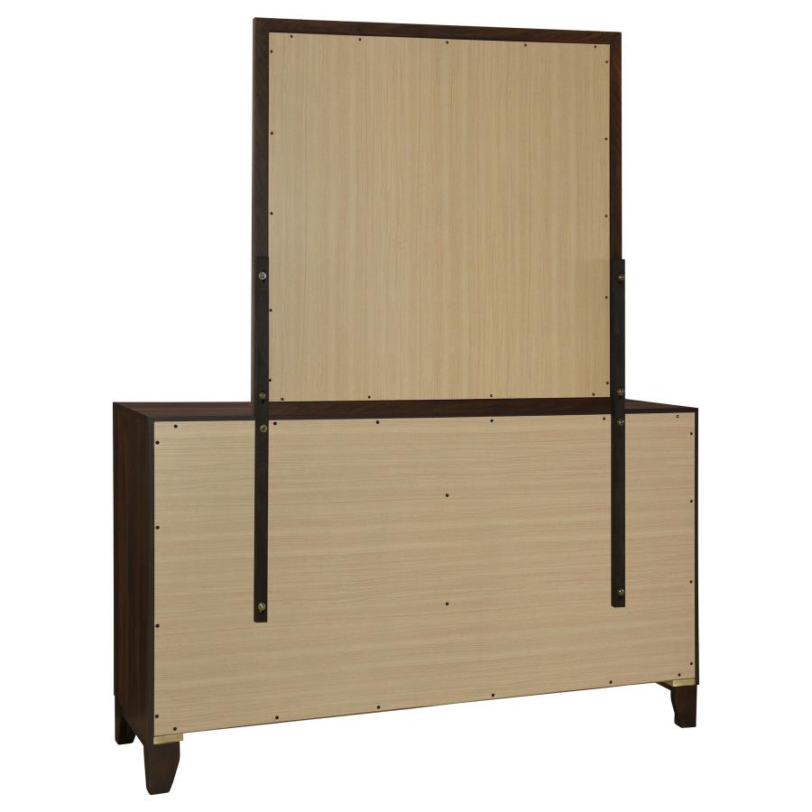 Welsley 6-drawer Dresser and Mirror Walnut-zoom-6