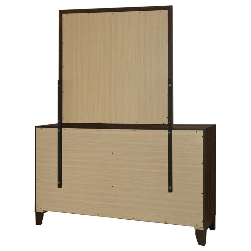 Welsley 6-drawer Dresser and Mirror Walnut-zoom-