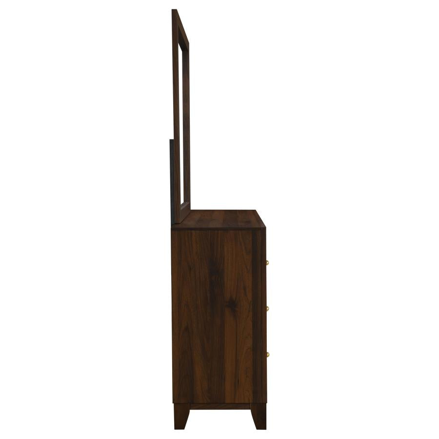 Welsley 6-drawer Dresser and Mirror Walnut-zoom-9