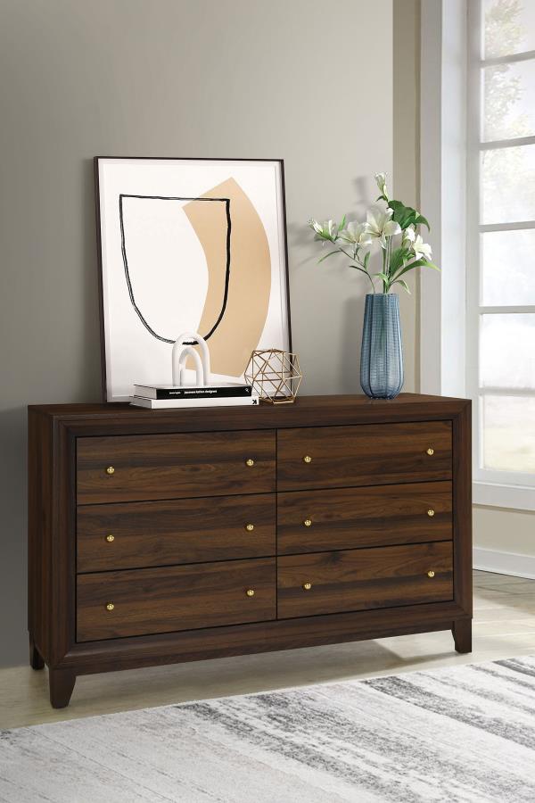 Welsley 6-drawer Dresser Cabinet Walnut-2