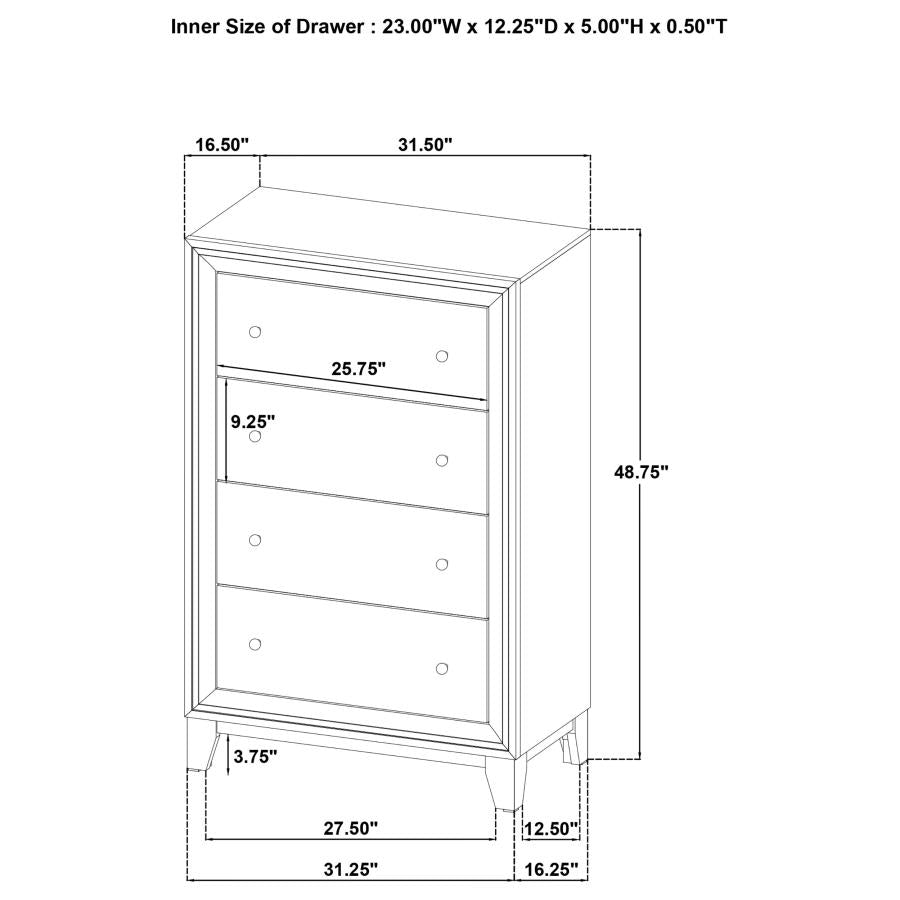 Welsley 4-drawer Chest of Drawers Walnut-zoom-13