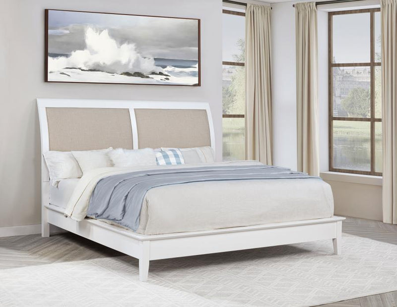 Bexhill 56-inch Upholstered Eastern King Panel Bed White-zoom-