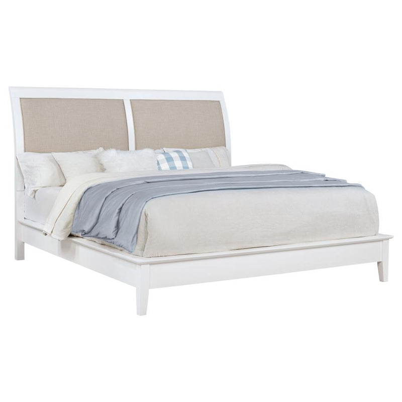 Bexhill 56-inch Upholstered Eastern King Panel Bed White-zoom-