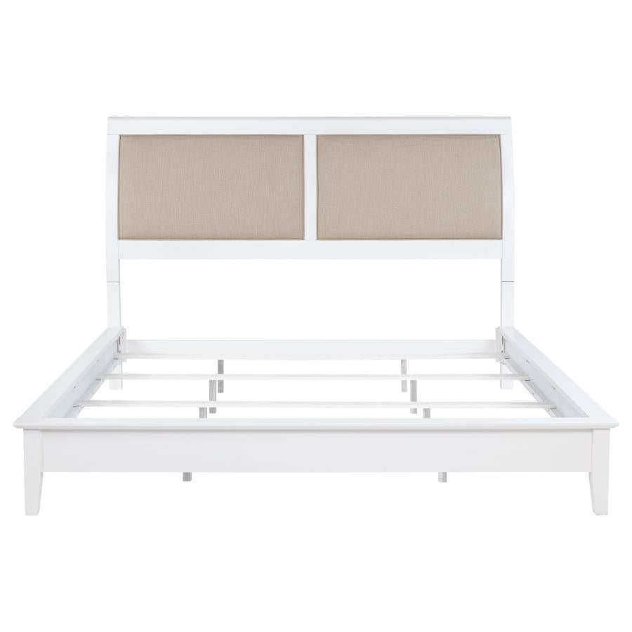 Bexhill 56-inch Upholstered Eastern King Panel Bed White-zoom-4