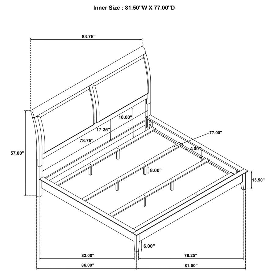 Bexhill 56-inch Upholstered Eastern King Panel Bed White-11
