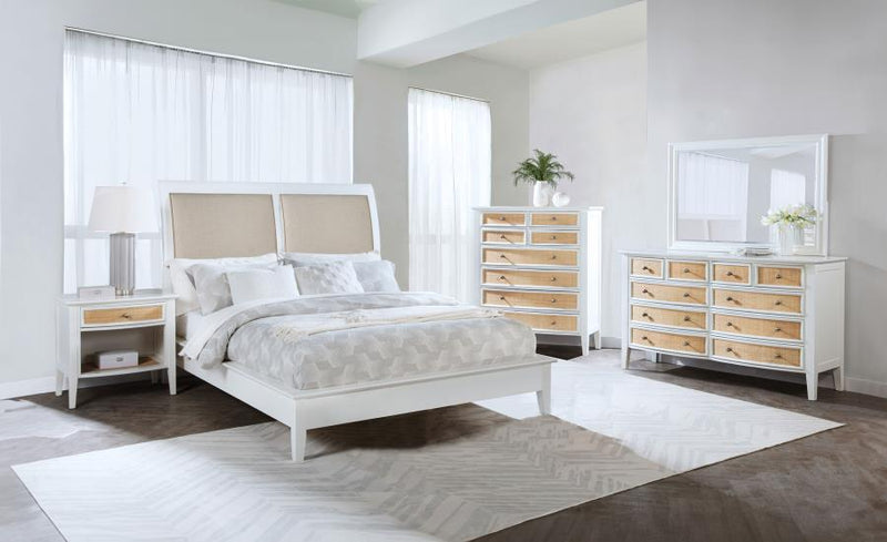 Bexhill 56-inch Upholstered Eastern King Panel Bed White-zoom-