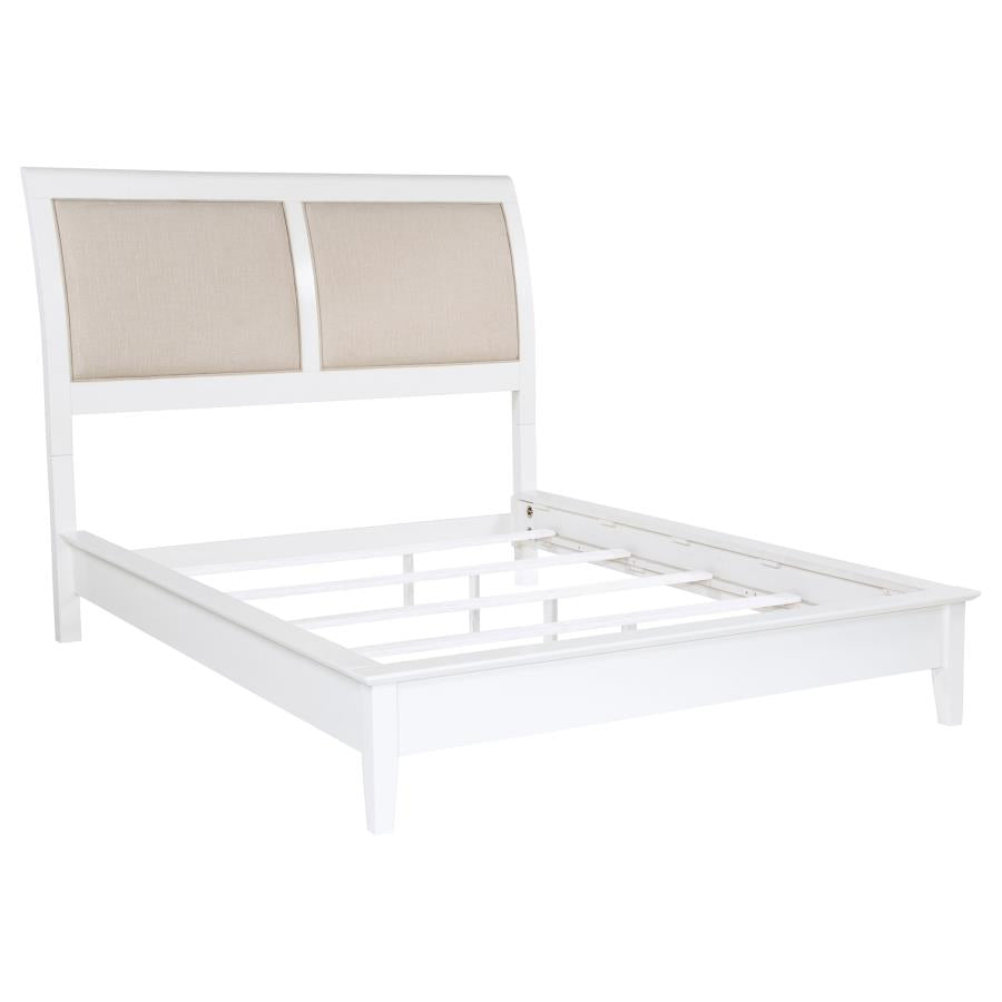 Bexhill 56-inch Upholstered California King Panel Bed White-zoom-1