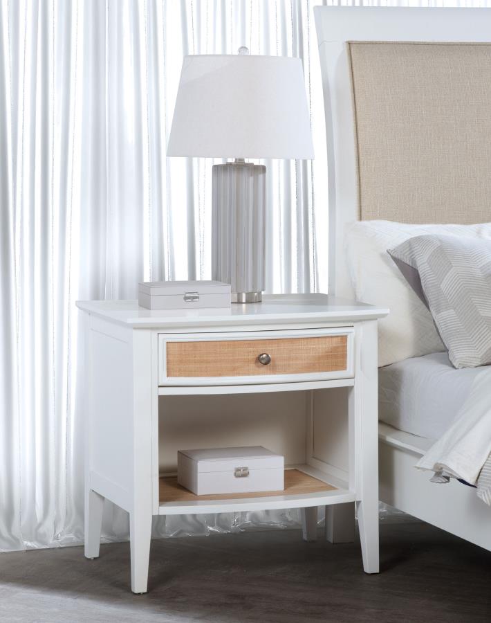 Bexhill 1-drawer Nightstand Bedside Table White-zoom-2