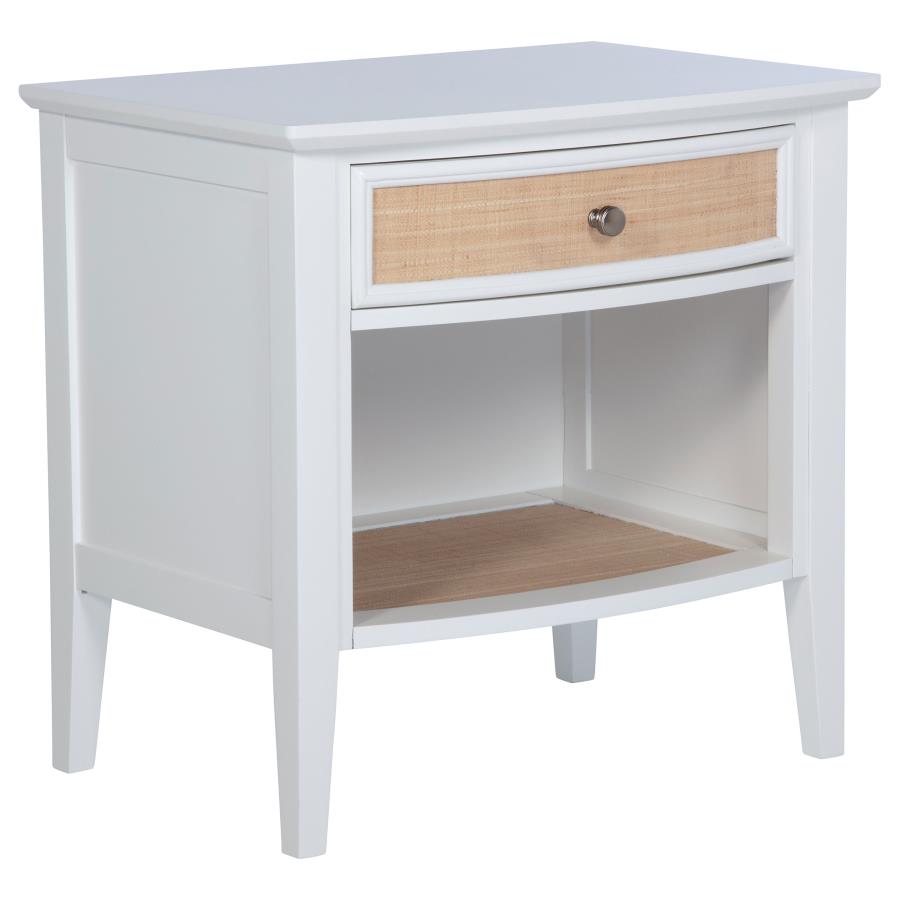 Bexhill 1-drawer Nightstand Bedside Table White-zoom-1