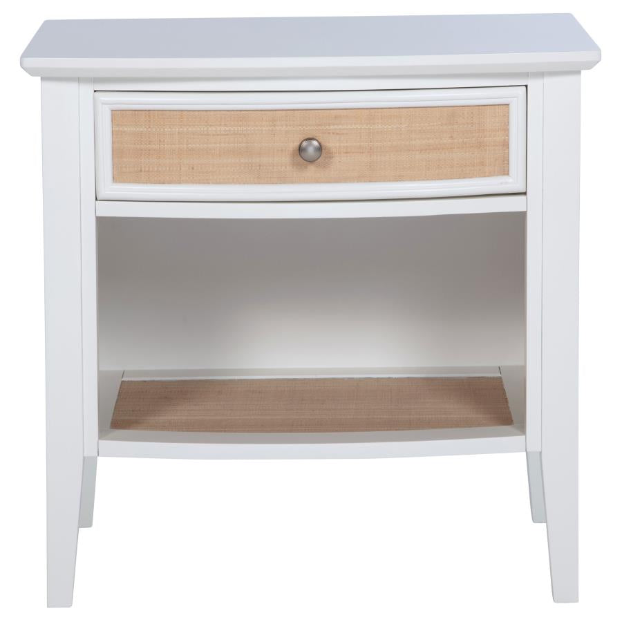Bexhill 1-drawer Nightstand Bedside Table White-3