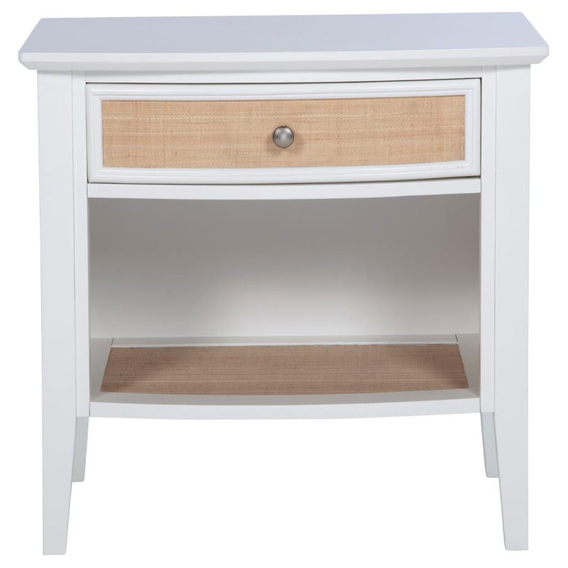 Bexhill 1-drawer Nightstand Bedside Table White-zoom-