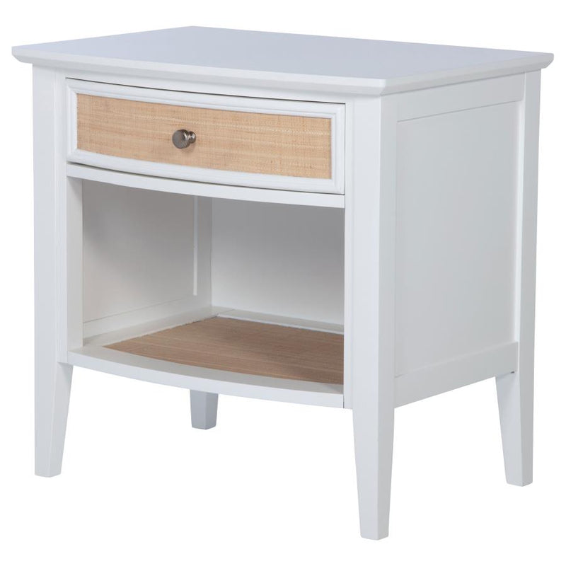 Bexhill 1-drawer Nightstand Bedside Table White-zoom-