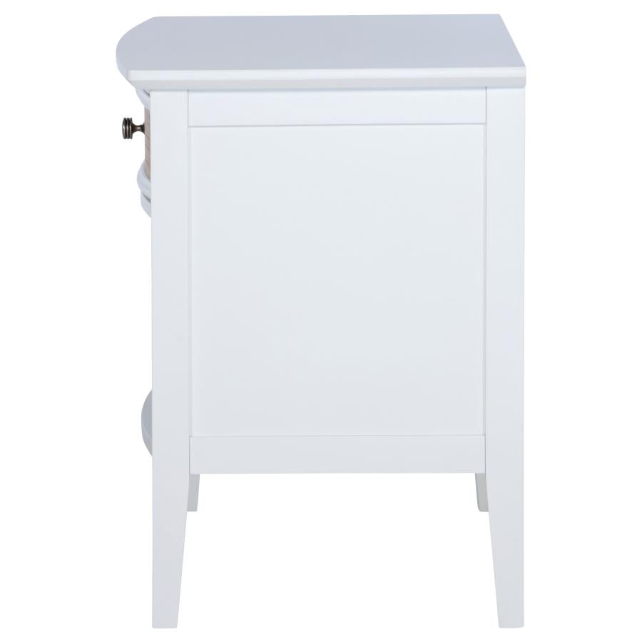 Bexhill 1-drawer Nightstand Bedside Table White-5