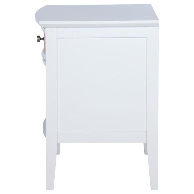 Bexhill 1-drawer Nightstand Bedside Table White-zoom-