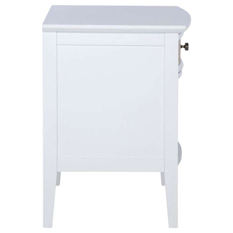 Bexhill 1-drawer Nightstand Bedside Table White-zoom-