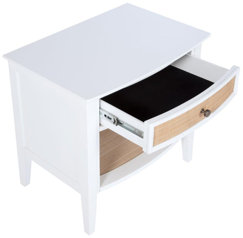 Bexhill 1-drawer Nightstand Bedside Table White-zoom-