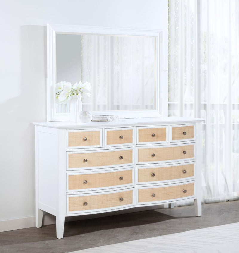 Bexhill 10-drawer Dresser and Mirror White-zoom-