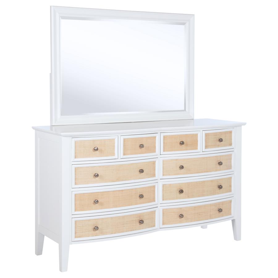 Bexhill 10-drawer Dresser and Mirror White-1