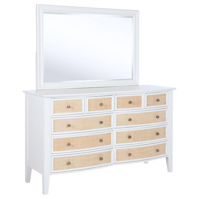 Bexhill 10-drawer Dresser and Mirror White-zoom-