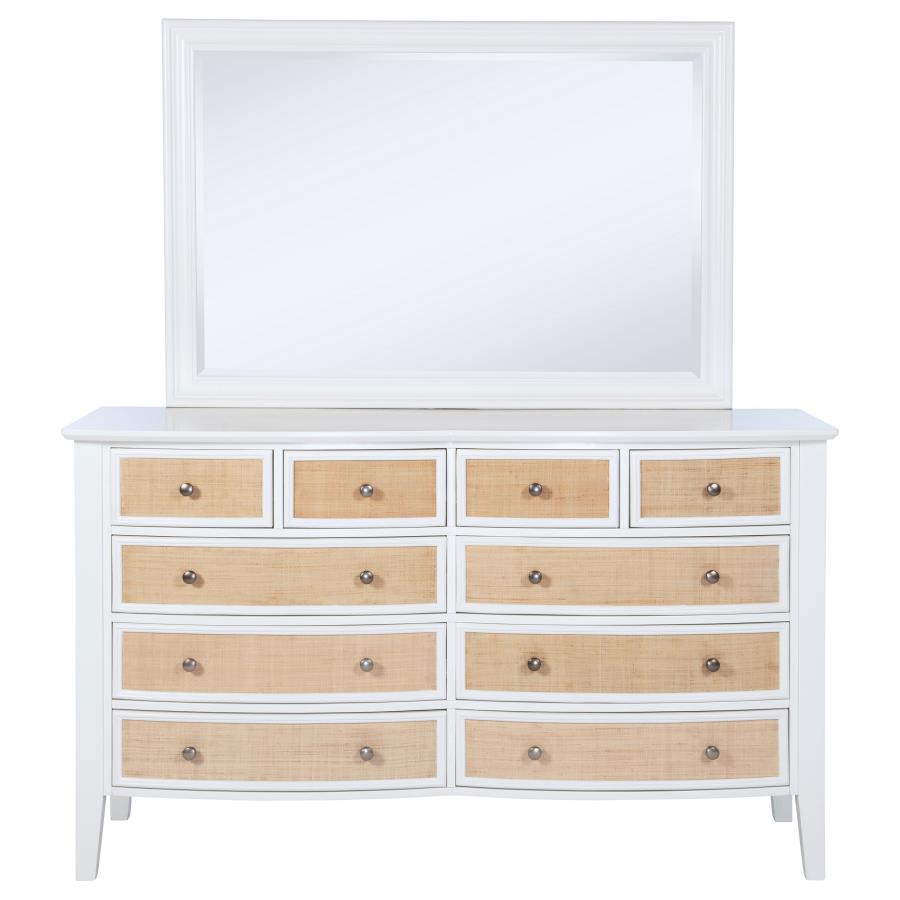 Bexhill 10-drawer Dresser and Mirror White-zoom-3